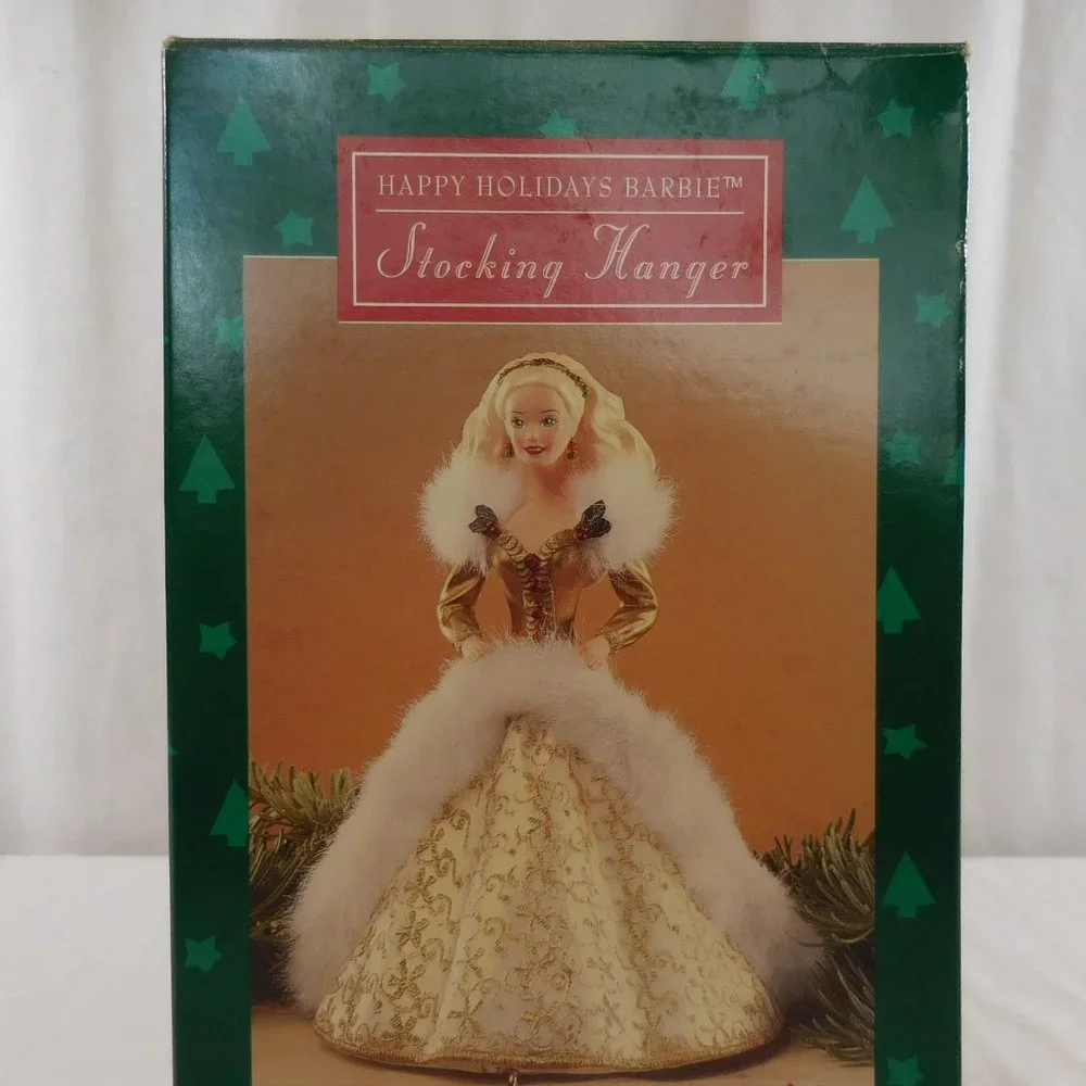 Hallmark,‎ Barbie, Christmas stocking hanger New in Box removed for pictures